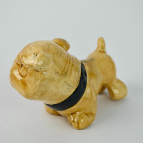Vintage Ceramic Bulldog Figurine 3.25" Tall 5" Long - Picture 4 of 5